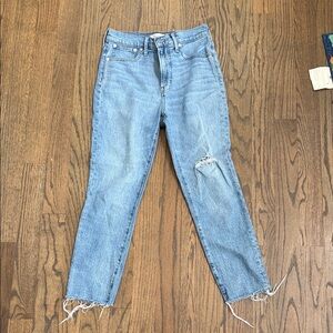 Madewell Classic Blue Perfect Vintage Crop Distressed Women's Jeans
